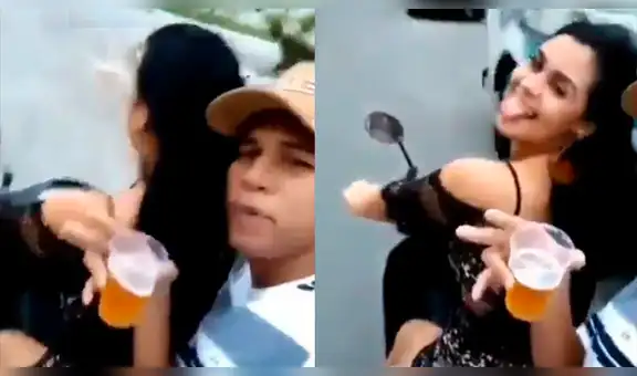 Twitter: Pareja sufre aparatosa caída al intentar tomarse selfie mientras van en una motocicleta