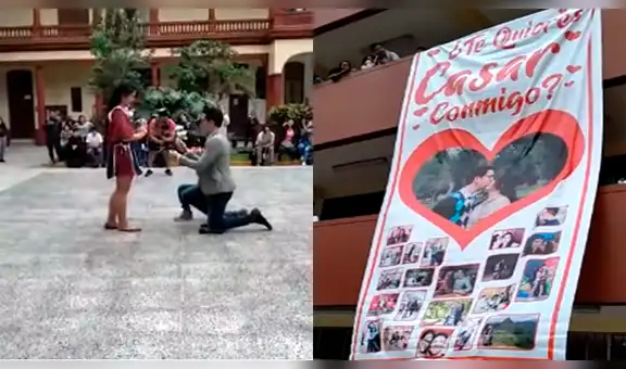 Estudiante de la UNFV le pide matrimonio a su novia frente a todos sus compañeros [VIDEO]