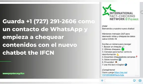 WhatsApp activa chatbot en español para combatir noticias falsas sobre coronavirus