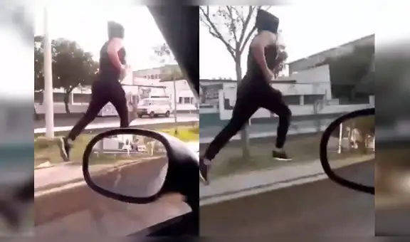 Joven sale a correr por su cuadra y conductor lo motiva poniendo la canción de ‘Rocky’ [VIDEO]