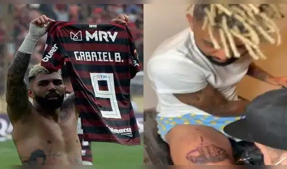 Como si fuera un hincha: Gabigol se tatuó el estadio Monumental en la pierna [VIDEO]