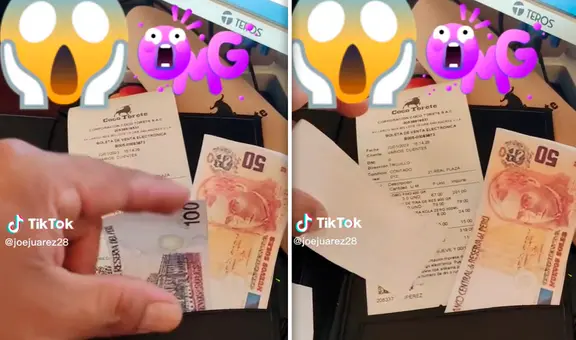 Mozo muestra decepcionado los billetes sin valor que cliente le dejó como propina: “Se pasó”