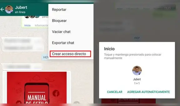 WhatsApp y el método secreto para crear un acceso directo de un contacto [FOTOS]