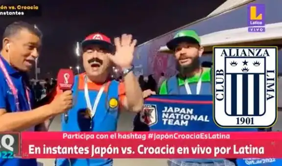 Hincha japonés disfrazado de Mario Bros alienta a equipo íntimo desde Qatar: “Arriba, Alianza”