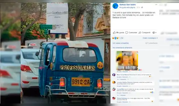 Facebook Viral: foto de mototaxi en calles de San Isidro asombra a vecinos