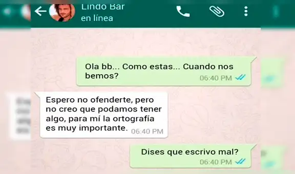 WhatsApp: La oddiaba por su terrible ortografía, pero cambió de opinión al ver su foto