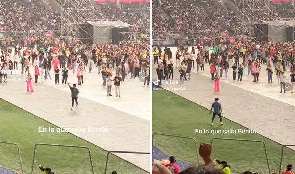 Joven imita celebración de Cristiano Ronaldo durante concierto de Bad Bunny