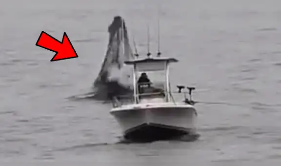 YouTube viral: Pescador queda en shock al ver que enorme criatura surge del océano 