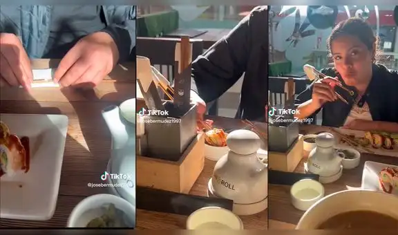 Joven no sabe usar palitos chinos e inventa ingenioso método para comer sin problemas