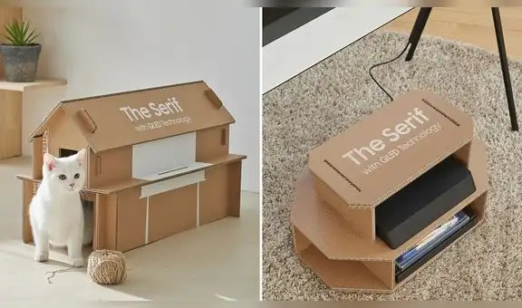 Samsung rediseña las cajas de sus televisores para que sean casas para gatos [FOTOS] 