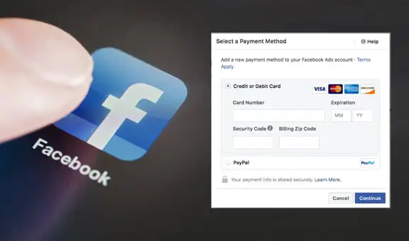 Facebook: cómo eliminar tu tarjeta de crédito o débito como método de pago