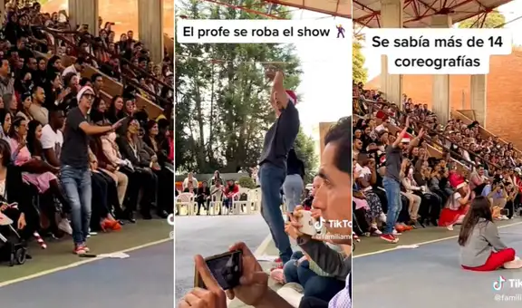 Profesor se roba el show al aprenderse más de 14 coreografías en fiesta navideña y sorprende con sus bailes