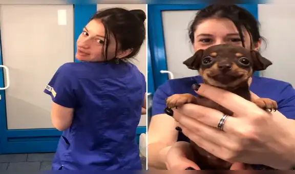 Cachorro va por primera vez al veterinario y su tierna reacción conmueve a miles [VIDEO]