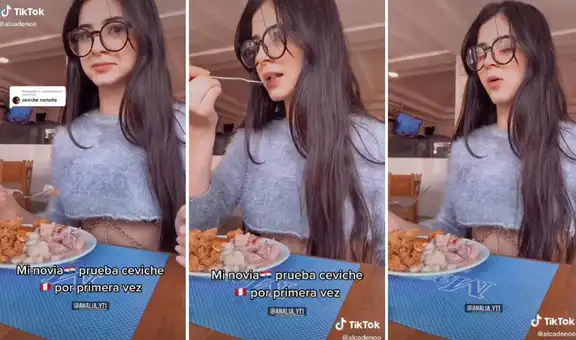 Joven paraguaya prueba el ceviche por primera vez y su reacción se vuelve viral