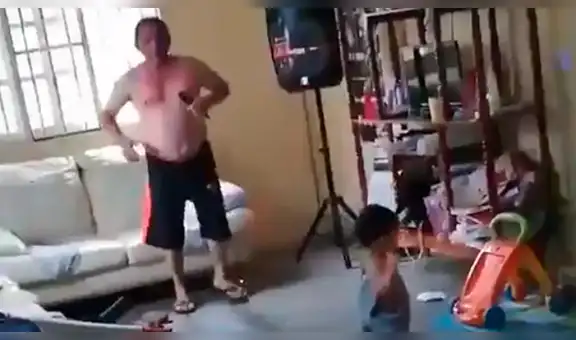 Facebook viral: padre estuvo al cuidado de su nieto y su hija los descubrió en una curiosa escena [VIDEO] 
