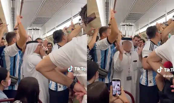 Qatar 2022: niño catarí se ‘enfrenta’ a hinchada argentina y se pone a alentar a su selección