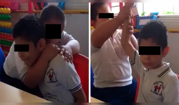 Niño con Síndrome de Down es captado en el momento que consuela a su amigo con autismo [VIDEO]