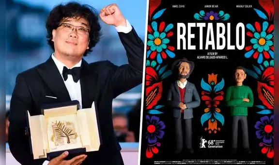 Spirit Awards: director de Retablo y Parasite posan con retablo ayacuchano