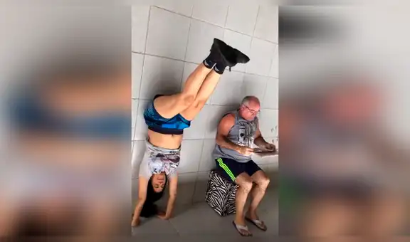 Joven finge ‘difícil’ rutina de ejercicios, pero su perro la pondría en evidencia [VIDEO]