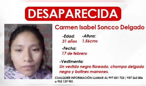 SJL: joven desaparece tras salir a buscar trabajo hace más de una semana