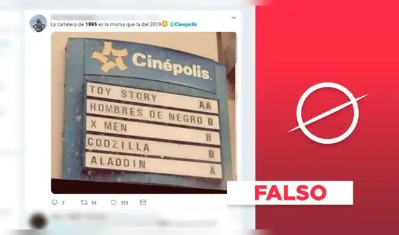 No es cierto que la cartelera de Cinépolis del 2019 sea la misma que de 1995