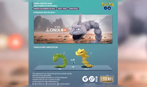 Pokémon GO: Onix shiny aparecerá con mayor frecuencia durante este evento