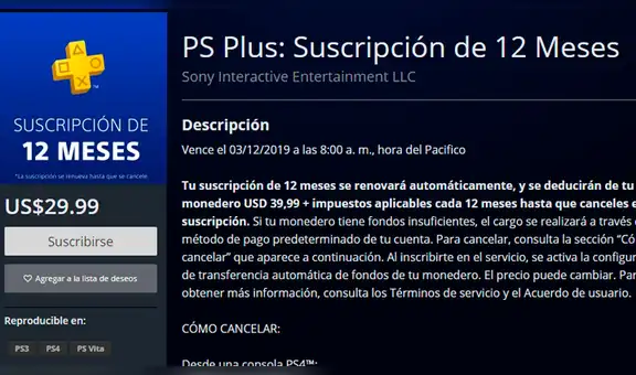 PS4: precio de suscripción anual de PS Plus con increíble oferta [FOTOS]
