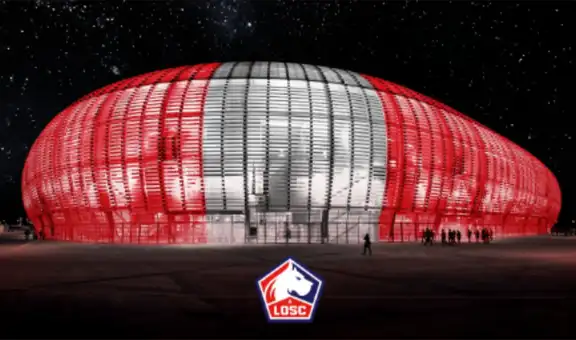 Lille de Francia cambió los colores de su estadio por Fiestas Patrias de Perú