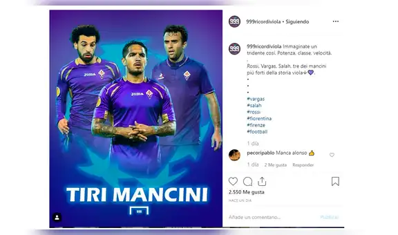 Hinchas de la Fiorentina sueñan con juntar nuevamente a Juan Vargas, Mohamed Salah y Giuseppe Rossi