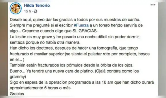 Torera que recibió una cornada en la cara muestra carta que una seguidora le envió