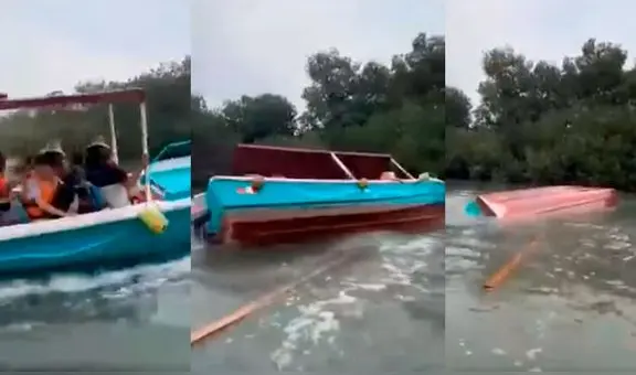 Tumbes: bote con turistas a bordo se voltea durante paseo por los manglares