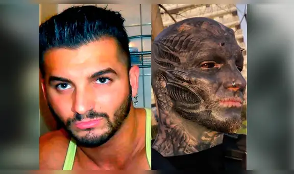 Vía Facebook: hombre se hizo tatuaje en el rostro y ahora luce irreconocible [FOTOS]