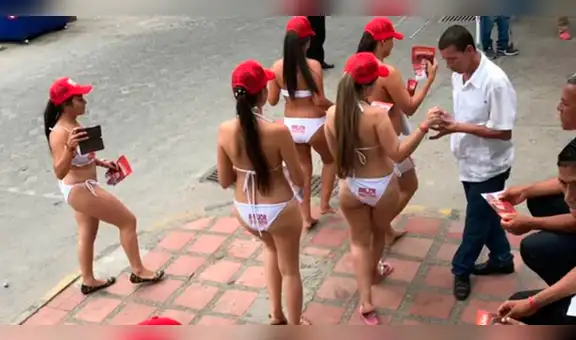 Colombia: mujeres en bikini repartiendo propaganda política generan polémica [FOTOS]