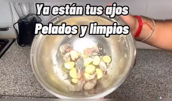 Peruano sorprende en TikTok al enseñar ’truco’ para pelar ajos en segundos [VIDEO]