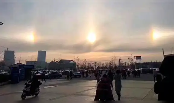 Extraño fenómeno natural genera un atardecer con ‘tres soles’ en China [VIDEO]