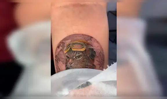 Joven se tatúa el rostro de su gato y el resultado sorprende a miles [VIDEO] 