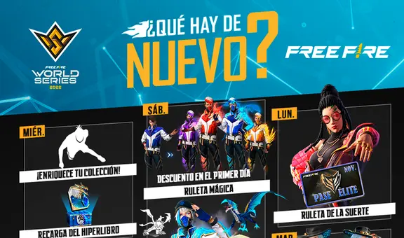 Free Fire lanza su agenda semanal del 23 al 29 de noviembre con Pase Élite y Ruleta Mágica