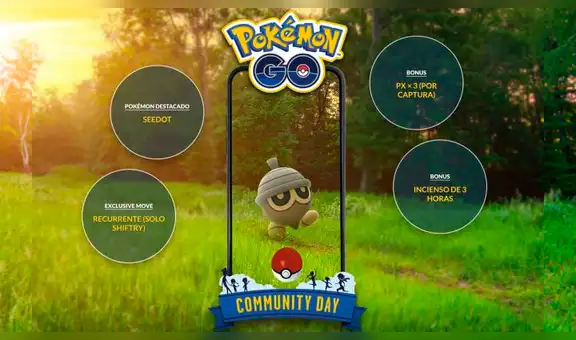 Pokémon GO: Niantic regala poké balls para que juegues el Community Day de Seedot