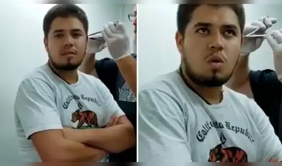 Hombre se arma de valor para hacerse piercing, pero se desmaya por el dolor [VIDEO]