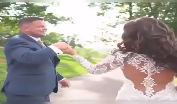 Padrino de boda llega disfrazado de la novia y le juega pesada broma a su amigo [VIDEO]
