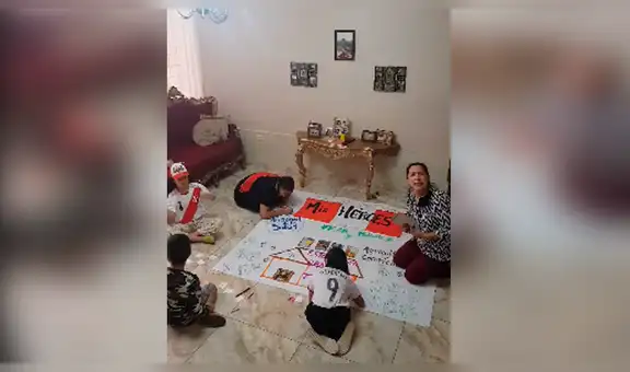 Profesora hace mural con niños para alentar a las personas que luchan con el coronavirus [VIDEO]
