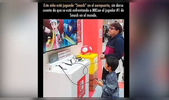 Niño asiático juega ‘Super Smash Bros’ en aeropuerto sin percatarse que enfrentaba al campeón mundial [VIDEO]