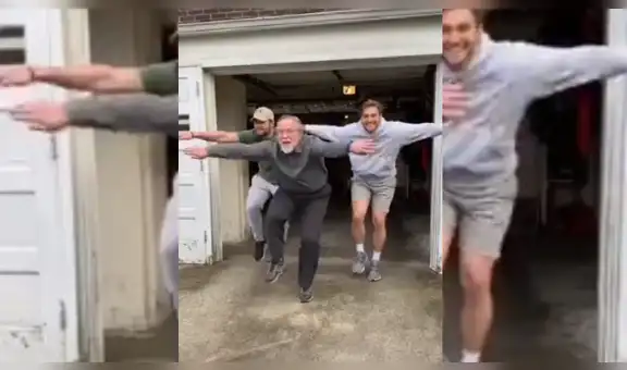 Padre hace coreografía junto a sus hijos en cuarentena y asombra con su pasos de baile [VIDEO]