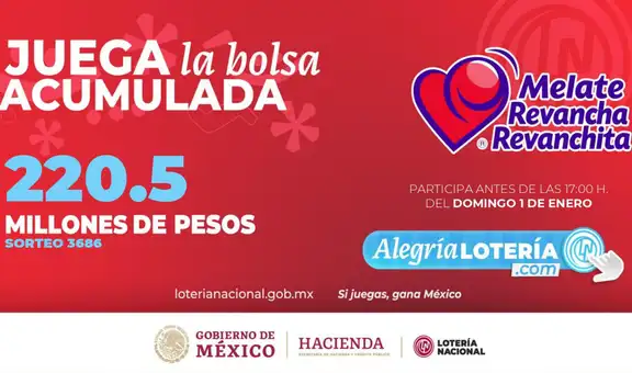 Sorteo Melate: Resultados de la Lotería Nacional HOY 01 de enero EN VIVO