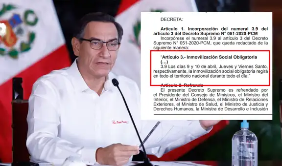 Gobierno decreta inmovilización obligatoria para el jueves 9 y viernes 10 de abril