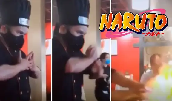 Chef usa el ‘jutsu’ de Sasuke Uchiha al cocinar y sorprende a comensales de restaurante [VIDEO]
