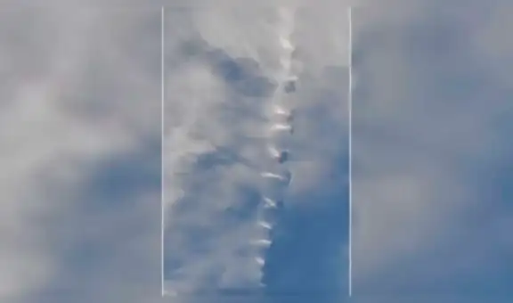 Filman misteriosa formación de nubes que parecen tener la forma de una escalera [VIDEO]