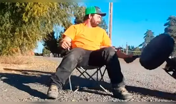 Facebook: Hombre asombra a todos al abrir una cerveza con una llanta [VIDEO]