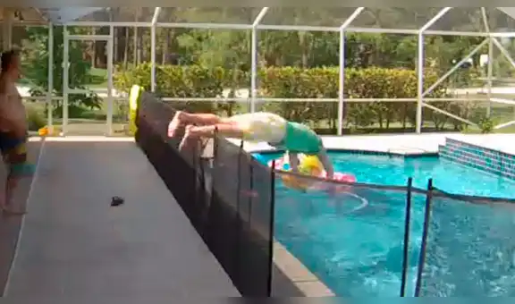 Facebook viral: un padre realizó increíble clavado para salvar a su bebé de ahogarse [VIDEO]