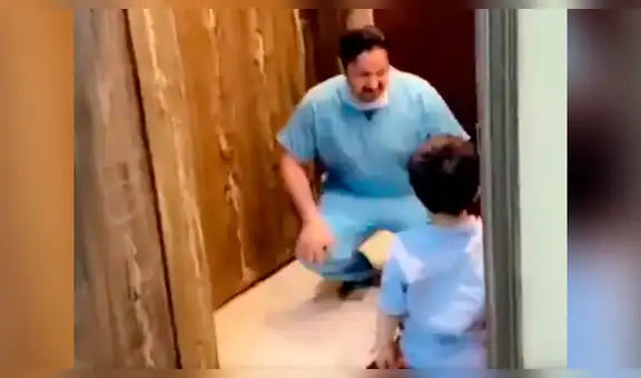 Enfermero rompe en llanto al no poder abrazar a su hijo, quien lo esperaba emocionado [VIDEO]